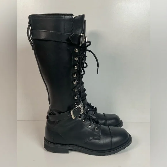 Vintage Harley Davidson Lace Up Motorcycle Boots 8 M USA Made Go-Go